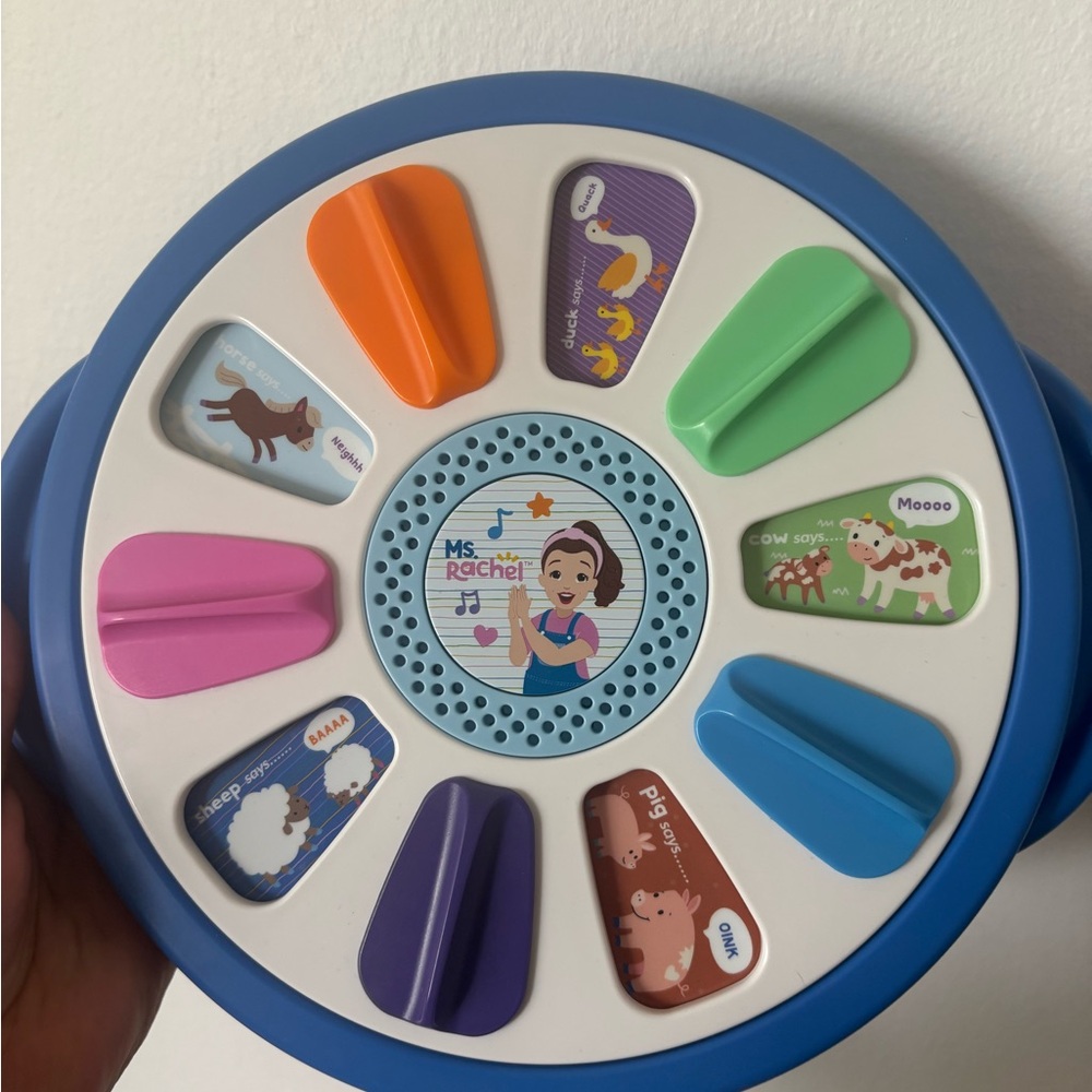 Rachel Colorful Animal Sound Wheel - Blue, Orange, Green, Pink, Purple